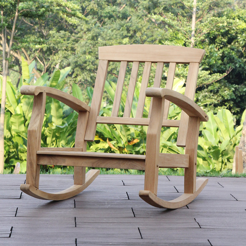 Summerton Teak Outdoor Rocking Chair & Reviews Birch Lane